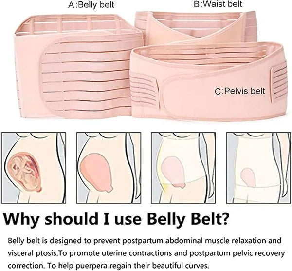 3 in 1 Postpartum Belt Body Shaper Belt for Women for After Birth Postnatal C-section
