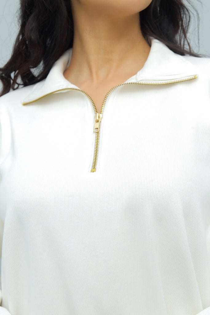 Winter Luxe Ribbed Knit Co-ord – Soft Ivory