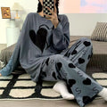 Grey Big Hearts Printed PJ Suit