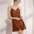 Silk Slips Nighty - Dark Brown